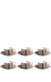 Resim Missoni Stripes Jenkins 148, 6 Kişilik Kahve/Çay Fincan ve Tabağı