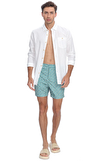 Resim Yeşil Zikzak Desenli Normal Bel Erkek Şort Mayo