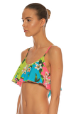 Resim Çok Renkli Çiçek Desenli Askılı Bikini Üstü