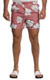 Resim Pembe Çiçek Desenli Normal Bel Erkek Şort Mayo