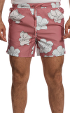Resim Pembe Çiçek Desenli Normal Bel Erkek Şort Mayo