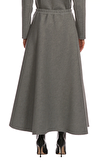 Resim Gri Normal Bel Midi Etek