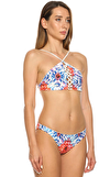 Resim Beyaz Karışık Desenli Bikini Üstü