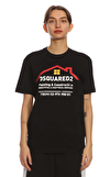 Resim Çok Renkli Logo Baskılı Kısa Kollu Bisiklet Yaka Pamuk Erkek T-Shirt