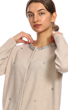 Resim Bej Taş İşlemeli Uzun Kollu Ceket