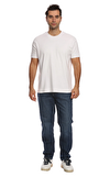 Resim Beyaz Kısa Kollu Bisiklet Yaka Pamuk Erkek T-Shirt