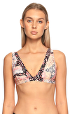 Resim Çok Renkli Etnik Desen V Yaka Bikini Seti