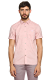 Resim Pembe Kısa Kollu Gömlek Yaka Pamuk Gömlek