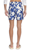 Resim Mavi Çiçek Desenli Normal Bel Erkek Şort Mayo