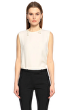 Resim Krem Kolsuz Sıfır Yaka Bluz