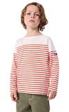 Resim Çizgili Pamuklu Çocuk Uzun Kollu T-Shirt