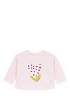 Resim Açık Pembe Kalp Desenli Pamuk Sweatshirt