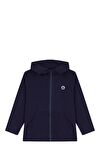 Resim Düz Fermuarlı Pamuklu Çocuk Kapüşonlu Sweatshirt