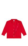 Resim Kırmızı Yama Detaylı Pamuklu Ceket