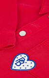 Resim Kırmızı Yama Detaylı Pamuklu Ceket