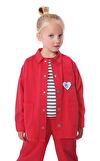 Resim Kırmızı Yama Detaylı Pamuklu Ceket