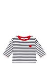 Resim Çok Renkli Çizgili Uzun Kollu Pamuk T-shirt