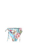 Resim Çok Renkli Çiçek Desenli Bağcıklı Bikini altı