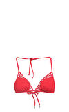 Resim Kırmızı İp Askılı Bikini Üstü