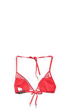 Resim Kırmızı İp Askılı Bikini Üstü
