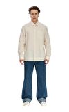 Resim Bej Regular Fit Erkek Gömlek