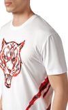 Resim Beyaz Karışık Desenli Kısa Kollu Bisiklet Yaka Erkek T-Shirt
