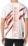 Resim Beyaz Karışık Desenli Kısa Kollu Bisiklet Yaka Erkek T-Shirt