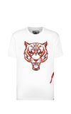Resim Beyaz Karışık Desenli Kısa Kollu Bisiklet Yaka Erkek T-Shirt