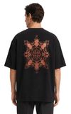 Resim Siyah Logo Baskılı Kısa Kollu Bisiklet Yaka Pamuk Erkek T-Shirt